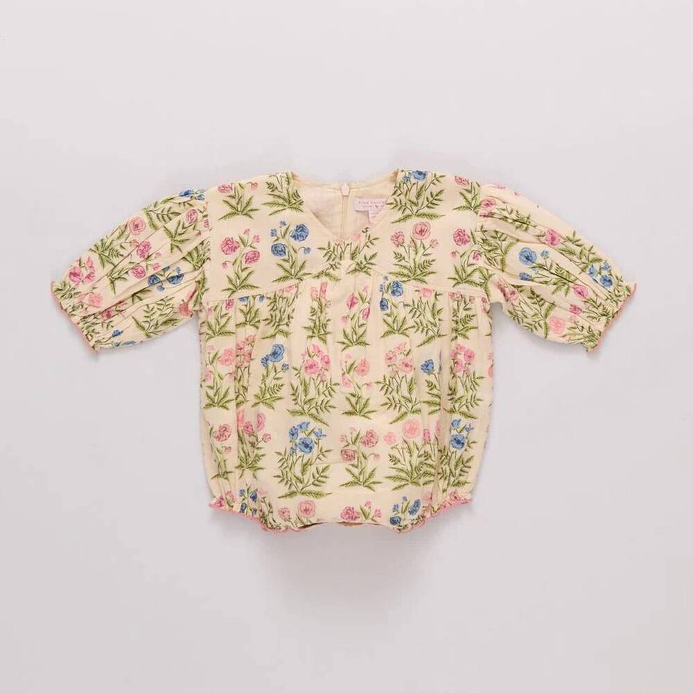 NEW PINK CHICKEN baby's wynne bubble in leafy floral